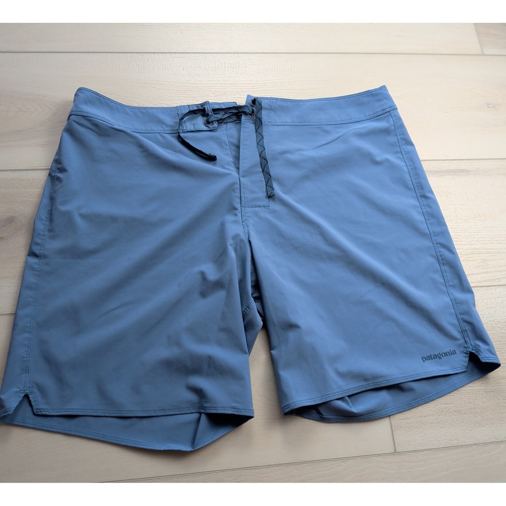 Patagonia Stretch Hydropeak Board Shorts Mens 40 Light Blue Beach Surf Beach